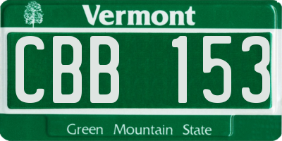 VT license plate CBB153