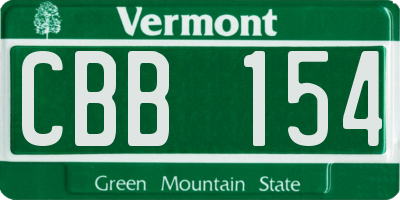 VT license plate CBB154