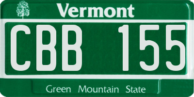 VT license plate CBB155