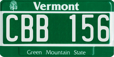 VT license plate CBB156