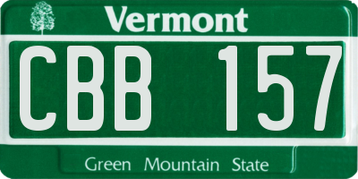 VT license plate CBB157