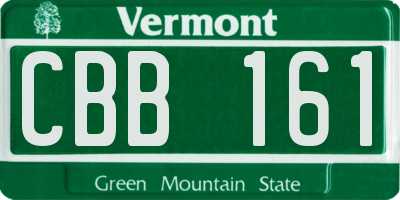 VT license plate CBB161