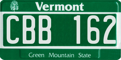 VT license plate CBB162