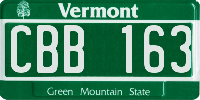 VT license plate CBB163