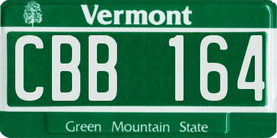 VT license plate CBB164