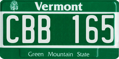 VT license plate CBB165