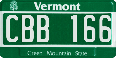 VT license plate CBB166