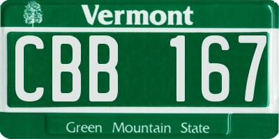 VT license plate CBB167
