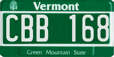 VT license plate CBB168