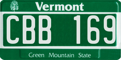 VT license plate CBB169