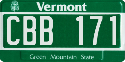 VT license plate CBB171