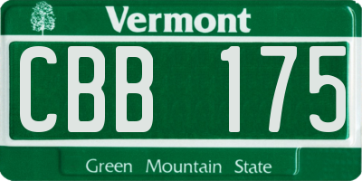 VT license plate CBB175