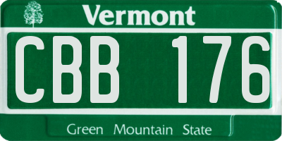 VT license plate CBB176
