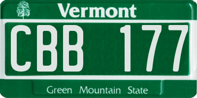 VT license plate CBB177