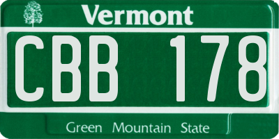 VT license plate CBB178