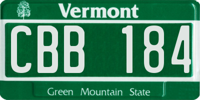 VT license plate CBB184