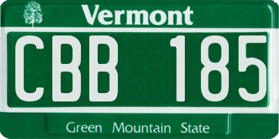 VT license plate CBB185