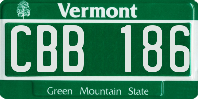 VT license plate CBB186