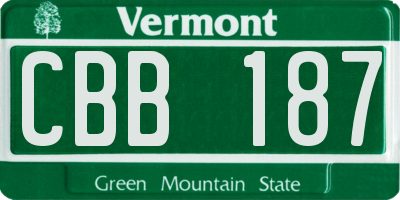 VT license plate CBB187