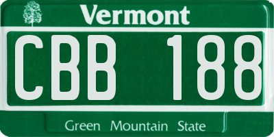 VT license plate CBB188