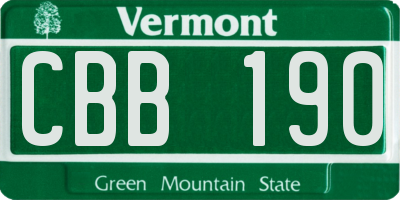 VT license plate CBB190