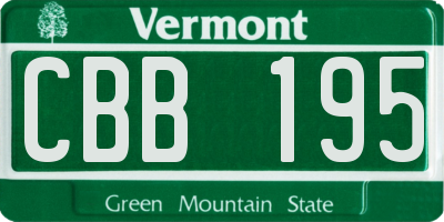 VT license plate CBB195