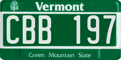 VT license plate CBB197
