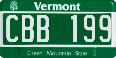 VT license plate CBB199