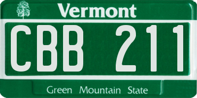VT license plate CBB211