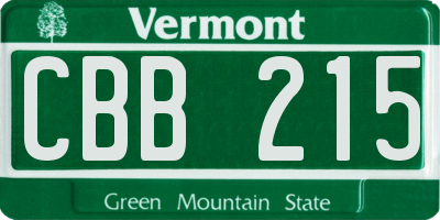 VT license plate CBB215