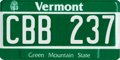 VT license plate CBB237