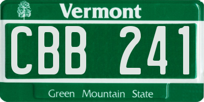 VT license plate CBB241