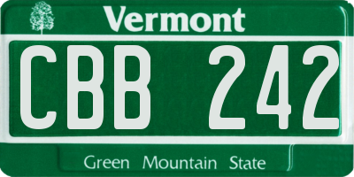 VT license plate CBB242
