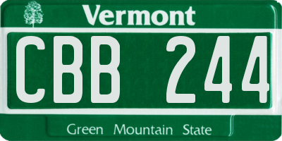 VT license plate CBB244