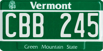 VT license plate CBB245