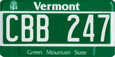VT license plate CBB247