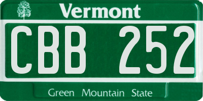 VT license plate CBB252