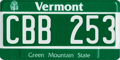 VT license plate CBB253