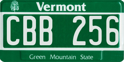 VT license plate CBB256