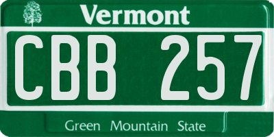 VT license plate CBB257