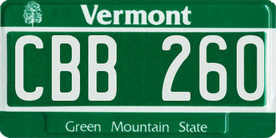 VT license plate CBB260