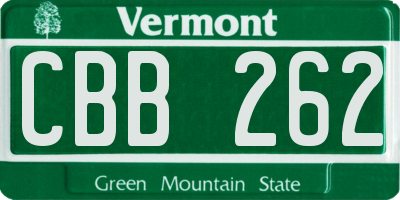 VT license plate CBB262