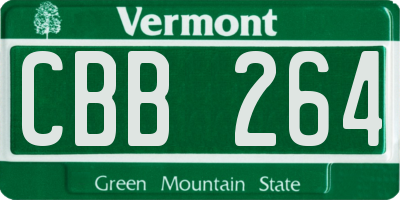 VT license plate CBB264