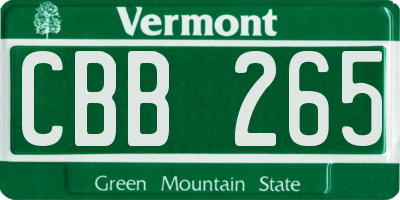 VT license plate CBB265