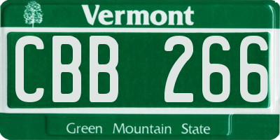 VT license plate CBB266