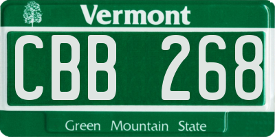VT license plate CBB268