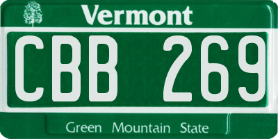 VT license plate CBB269