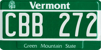 VT license plate CBB272