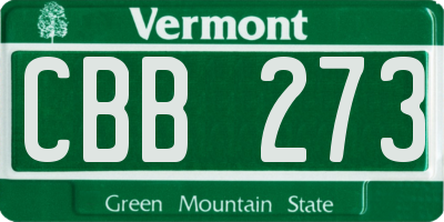 VT license plate CBB273