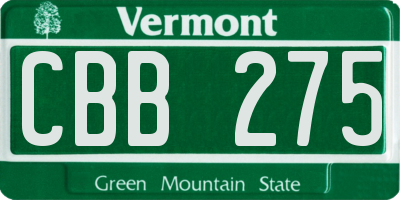 VT license plate CBB275